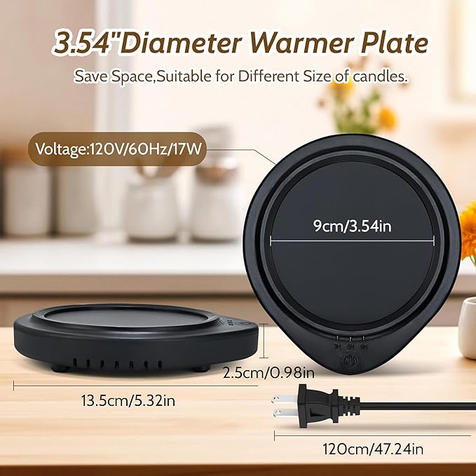 Candle Warmer with Timer, Coffee Mug Warmers for Large Jar,Safely Releases Scents Without a Flame, Melt The Candle Quickly, Enjoy Your Warm Coffee Tea. Gifts for Festival Birthday Women Men Mom Dad