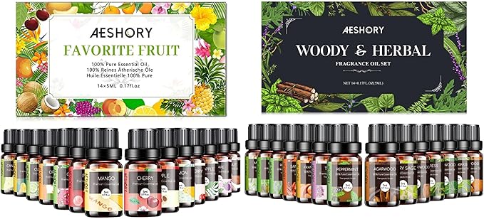 Essential Oils Set -28x5ml Fruity & Woody & Herbal Fragrance Oils Set for Candle Making, Soap Scents & Diffuser