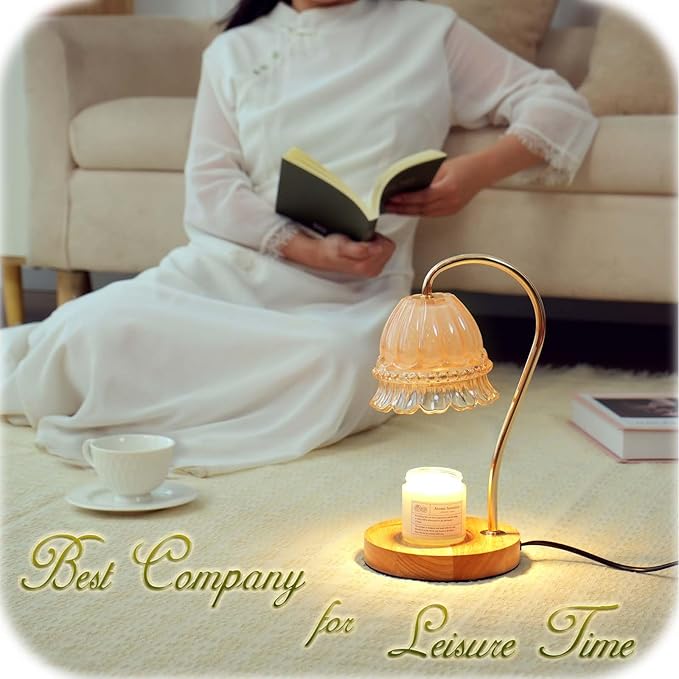 Candle Warmer Lamp with Timer Dimmer, Wax Warmer Lamp for Jar Candles with 2 Bulbs, for Women Mom, Best Valentine's Day and House Warming Gift New Home Decor