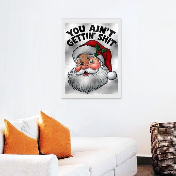 AIVKIEJK Diamond Painting Kits for Adults - Humorous Santa Claus Christmas Painting DIY 5D Full Drill Diamond Dots Paintings with Diamonds Gem Art and Crafts Home Decor 12"x16"