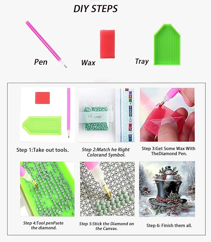 APTDYIGL 5D Christmas Snowman Diamond Painting Kits for Adults Beginner,DIY Xmas Hat Diamond Art Kits for Adults,Round Full Drill Diamond Dots with Gem Art Kits,Home Wall Decor 13.7X13.7inch