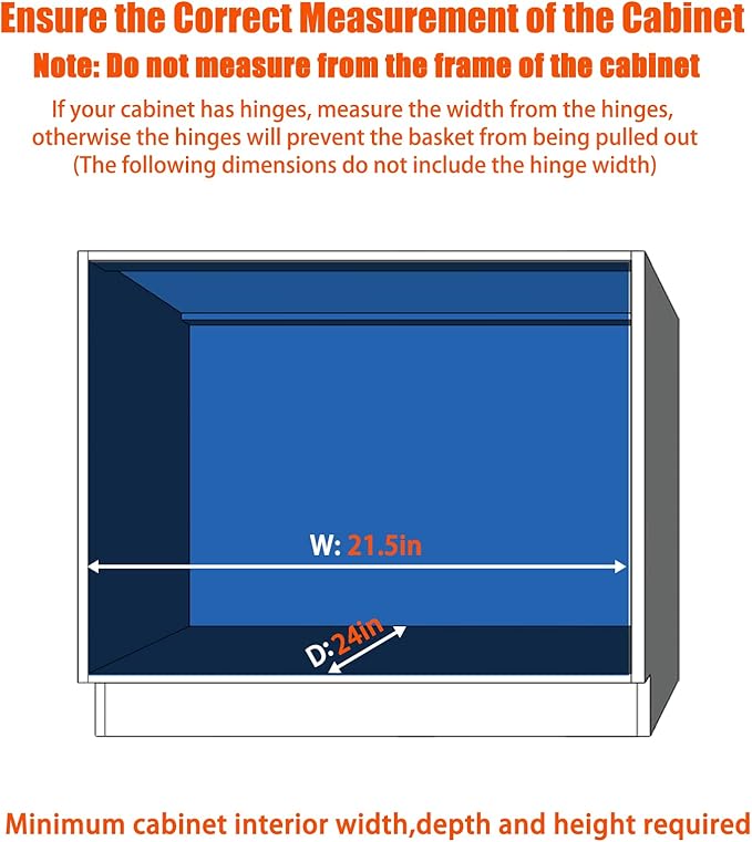 ROOMTEC Pull Out Cabinet Organizer - 20" W x 21" D, Slide Out Storage Shelves, Fits 21.5" Opening Cabinet