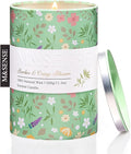 M&SENSE Spring Candle 11.3 oz,Bamboo Orange Blossom Scented Candle, Non-Toxin Soy Wax for Home Scented, Floral Candles for Women,Up to 70 Hours Burning Long-Lasting Fragrance
