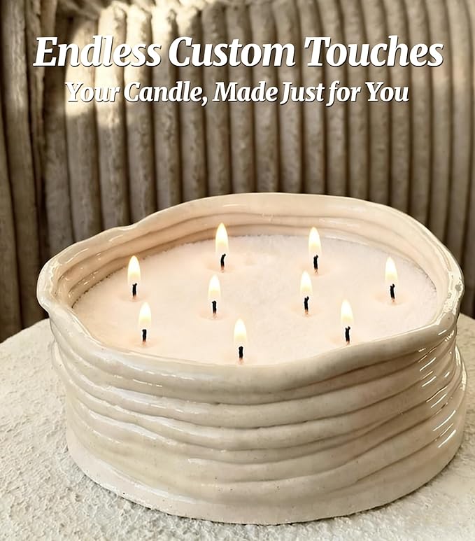 Pearled Candles Sand and 30 Wicks 18 Oz-Refillable Vanilla Scented Pearled Candle Non Toxic Luxury Long Lasting up to 120 Hours-Natural Pearl Powder Wax Sand Candle Beads Kit for Candles Making White