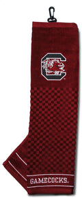 Team Golf NCAA South Carolina Gamecocks Embroidered Golf Towel Embroidered Golf Towel, Checkered Scrubber Design, Embroidered Logo