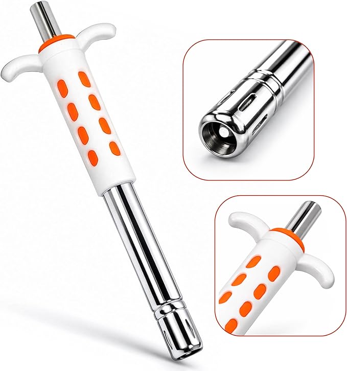 Easy Grip Premium Waterproof Stainless Steel Matt Finish Regular Gas Lighter for Gas Stove, Restaurants & Kitchen Use (Orange)