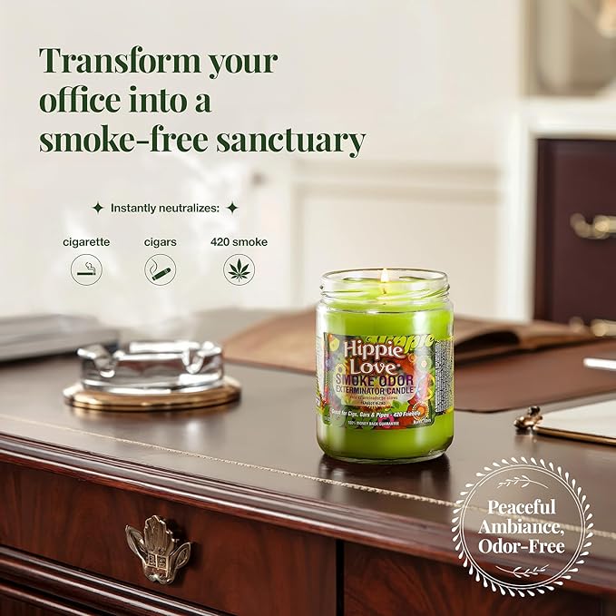 Smoke Odor Exterminator 13oz Jar Candle, Hippie Love