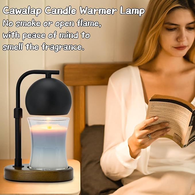 Candle Warmer Lamp Timer - Birthday Gifts for Women Mom Grandma, Mothers Day Gifts, House Warming Gifts New Home Decor Modern Farmhouse Decor with 2 Bulbs Wax Melt Compatible All Jar Candle Black