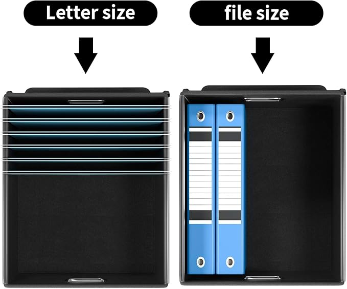 Huolewa Decorative File Organizer Boxes Office Document Storage with Lids, Linen File Storage Organizer Boxes, Universal Hanging Filing Organization Box for Letter/Legal Folder,Home File Storage Bins