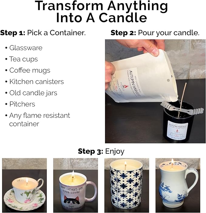 Phoenix Wick Candle Making Kit – Transform Anything Into A Candle – Candle Making Kit with Wick + 14oz Wax (Citronella Scent)