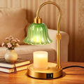 DomeStar Green Candle Warmer Lamp, Flower Wax Melt Lamp with Timer Cottage Core Decor Mother Day Gift for Woman