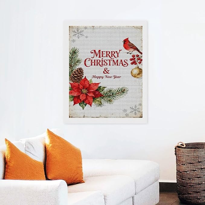 AIVKIEJK Diamond Painting Kits for Adults - Merry Christmas & Happy New Year Painting DIY 5D Full Drill Diamond Dots Paintings with Diamonds Gem Art and Crafts Home Decor 16"x20"