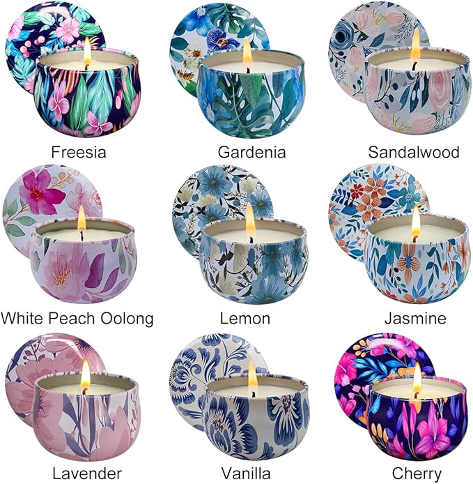 Scented Candles Gift Set of 9 Packs, Aromatherapy Candles for Christmas, Anniversary, Birthday, Valentine's Day, Mother's Day Gifts Idea, Soy Wax Candles