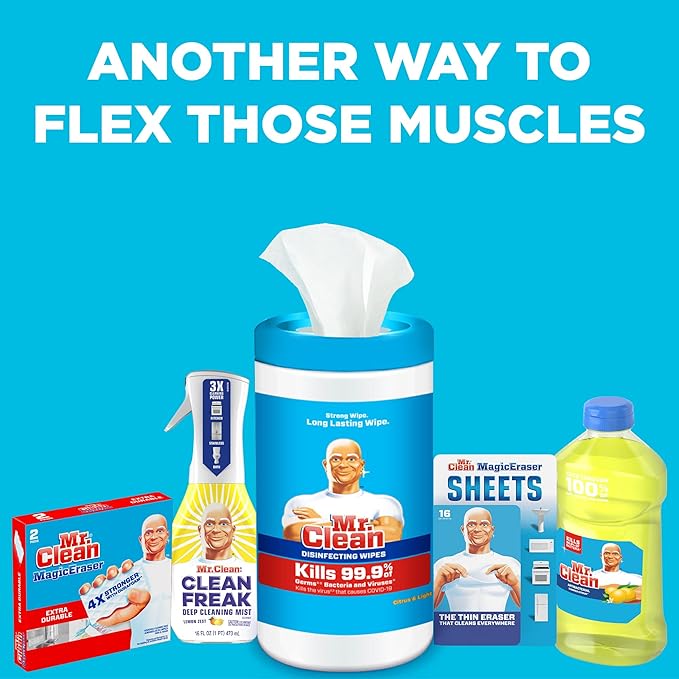 Mr. Clean All Purpose Cleaner, Clean Freak Mist Cleaning Kit for Bathroom & Kitchen Cleaner, Lemon Scent, Includes 1 Spray Bottle (16 oz) and 1 Large Refill (30.9 oz)