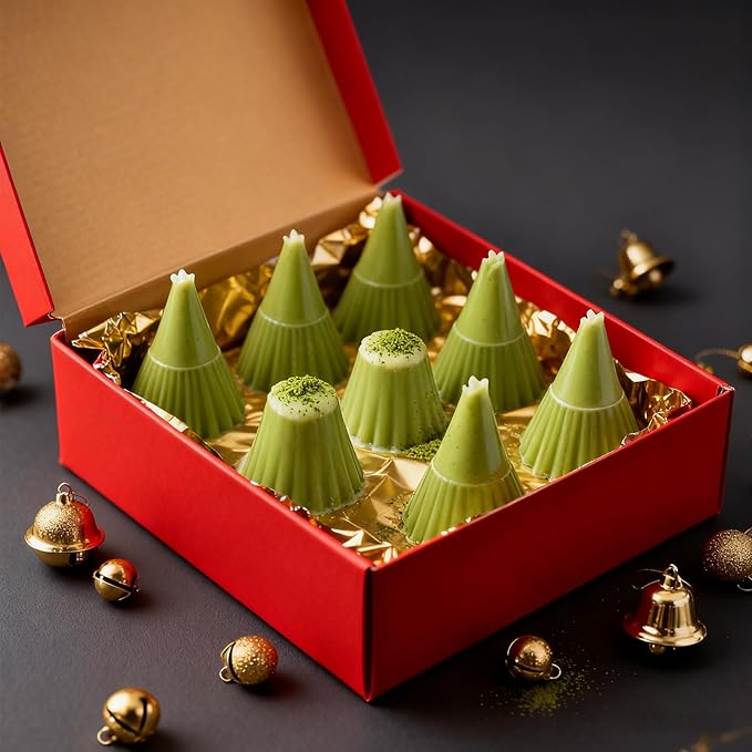 3D Christmas Tree Silicone Molds Large Christmas Molds Xmas Tree Pan Silicone Mold 8-Cavity Christmas Cake Mold for Mousse Cake Muffin Baking Jello Chocolate Ice Cube Soap Candle Lotion Bar Bath Bomb