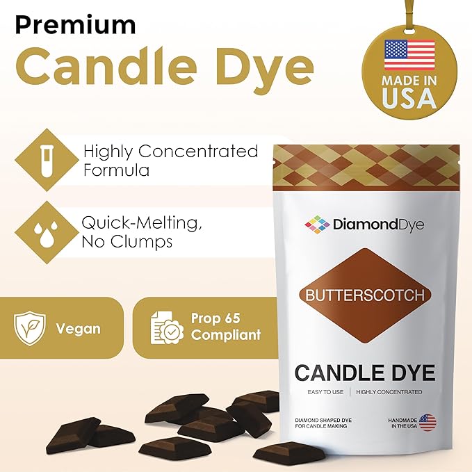 Butterscotch Candle Dye - Made in The USA - Premium Colorants - Highly Concentrated - Popular Colors for Paraffin or Soy Wax - Great for Professionals or Hobbyist - 10 Dye Chips