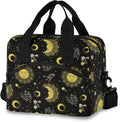 CBBYY Moon Star Mystic Sun Face Lunch Bags for Women Men, Reusable Insulated Lunch Box, Adjustable Shoulder Straps Tote Lunch Bag for Work Picnic School