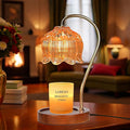 Candle Warmer Lamp with Timer, Dimmable Wax Melt Lamp for Large & Standard Jar Candles, Includes 2 GU10 Bulbs, Elegant Vintage Home Decor Gift for Women & Mom (A1-Amber Lotus)