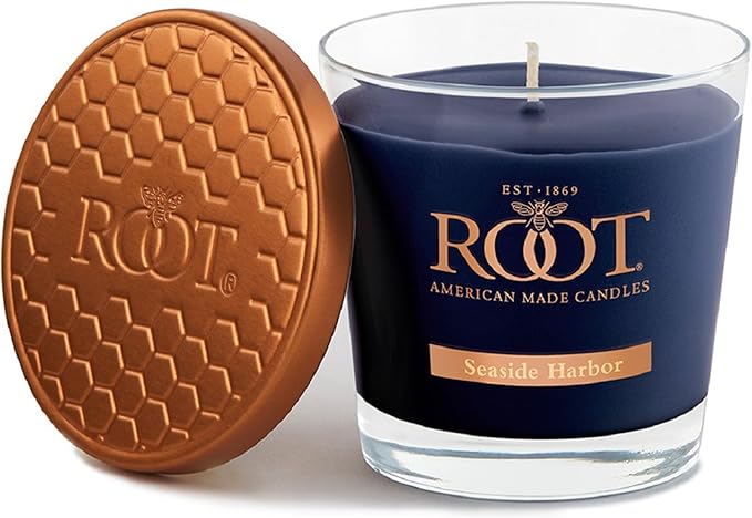 Root Candles Scented Candles Honeycomb Beeswax Blend Premium Handcrafted Candle, Small Veriglass, Seaside Harbor