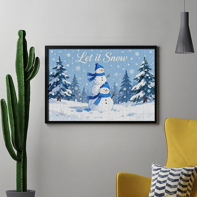 AIVKIEJK Diamond Painting Kits for Adults - Merry Christmas Snowman Winter Painting DIY 5D Full Drill Diamond Dots Paintings with Diamonds Gem Art and Crafts Home Decor 8"x12"