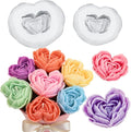 Rose Candle Molds, Love Rose Flower Silicone Molds for Candle Soap Making DIY Heart Epoxy Resin Casting Valentine’s Day Mother’s Day Gift