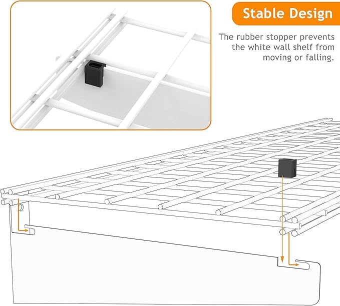 Wallmaster 2-Pack 15x45 Heavy Duty Garage Wall Shelving 45-inch-by-15-inch Wall Mount Garage Storage Rack Floating Shelves Max Load 400lb White