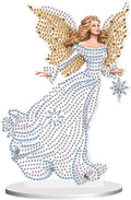 antor Diamond Art Painting Desktop Ornament Kit, Acrylic Tabletop Diamond Art Decoration for Adults, Special Shape Crystal Diamond Painting Angel Figurine Decor DIY Crafts Gift