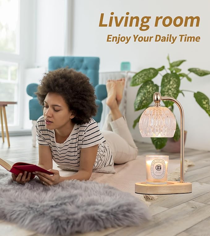 MEIXISUE Candle Warmer Lamp with Timer and Dimmer,Flameless Electric Wax Melt Warmer for Jar Candles With 2 Bulbs,House Warming Gifts,Mother's Day/Birthday/Christmas Gifts For Mom/Wife,Home Decor Lamp