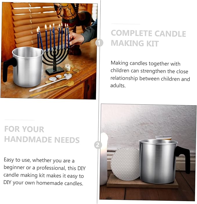 VILLCASE 1set Scented Candle Making Kit Stainless Steel Pouring Pot for Family Crafting Easy to Use for Beginners and Professionals for Parties and Special Occasions