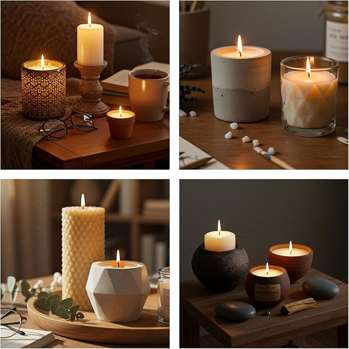160Pcs 4/6/8 inch Pre Waxed Candle Wick with 160pcs Wick Stickers and 10Pcs Candle Wick Holders, Bulk Cotton Candle Wicks for Candle Making, Soy Wax
