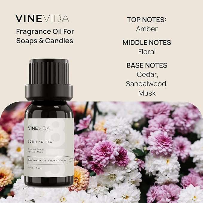 VINEVIDA [10ml] Porchside Mums; Fragrance Oil for Candle Making and Soap Making - Premium Candle Scents for Soy Candles