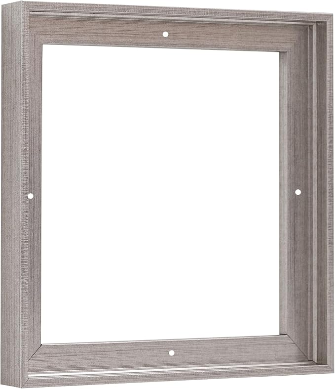 Pixy Canvas Floater Frame 5x5 for 3/4 (0.75) inch Deep Canvas Paintings/Canvas Prints/Wood Canvas Panels/Wall Art/Wall Decor/Home Decor/Artwork (Antique Silver, 5 x 5 inch, Square)
