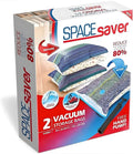 Spacesaver 2 Pack Jumbo Vacuum Storage Bags for Blankets & Clothes – Jumbo Vacuum Sealed Compression Bags with Hand Pump – Space Saver Storage Bags for Bedding, Moving, Travel & Organization