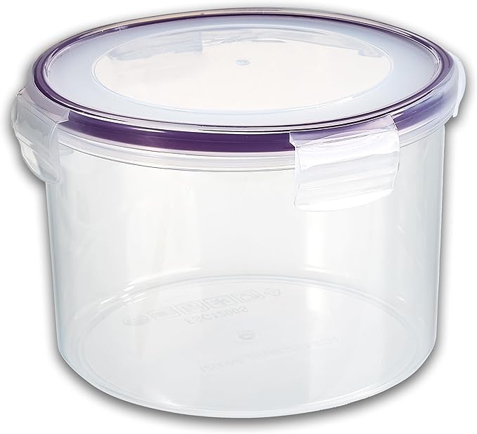 Set of 4 Round Nesting Food Storage Containers - Reusable, BPA Free Plastic, Snap Lock Lids With a Leakproof Silicone Seal. Great for Snacks, Soup, Fruit, Salad and Food Storage