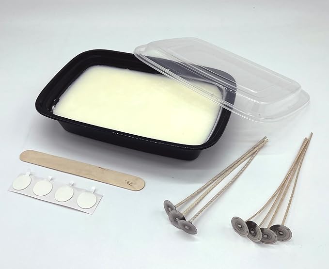 Bonneville Candles Refill Kits | 100% Soy Wax, Cotton Wicks, Wick Stickers, Stirring Stick | DIY Candle Making | Scented Unscented (1 Refill Kit, Warm Vanilla)