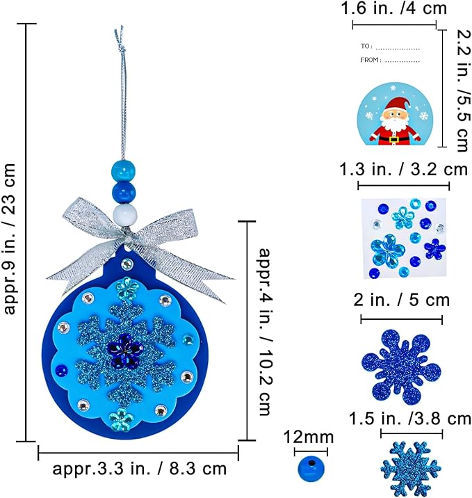 Winlyn 24 Sets 8 Designs Christmas Craft Kits Winter Crafts DIY Holiday 3D Snowflake Baubles Ornaments Decorations Snowflake Foam Stickers Arts and Crafts for Kids Classroom Activities Party Favors