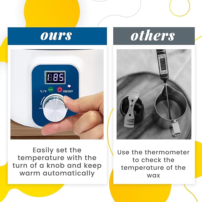 KQU Electric Wax Melting Pot for Candle Making, Wax Melter with Digital Temperature Display, Non-Stick Candle Making Pouring Pot with Spout and Automatic Constant Temp Control