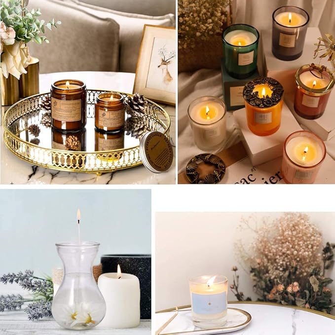 1 Roll 61m/67yard/200Feet Candle Wick Candle Wicks Foot Core Braided Candle Wick for Candle Making and Aromatherapy Candle DIY(No Metal Tabs)