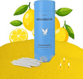 Azure Whisper Pearled Candle – 18oz Zesty Lemon Scented Sand Candles with 30 Wicks | Refillable Yellow Wax Long-Lasting Powder 120 Hours for Kitchen & Home Freshening