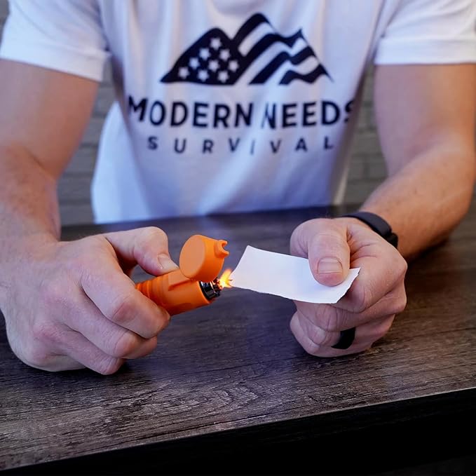 MODERN NEEDS EverGlow Tactical Lighter – USB-Rechargeable Plasma Arc | Windproof & Waterproof Flameless Design with LED Flashlight | Compact Survival EDC Tool for Camping & Prepper Kits