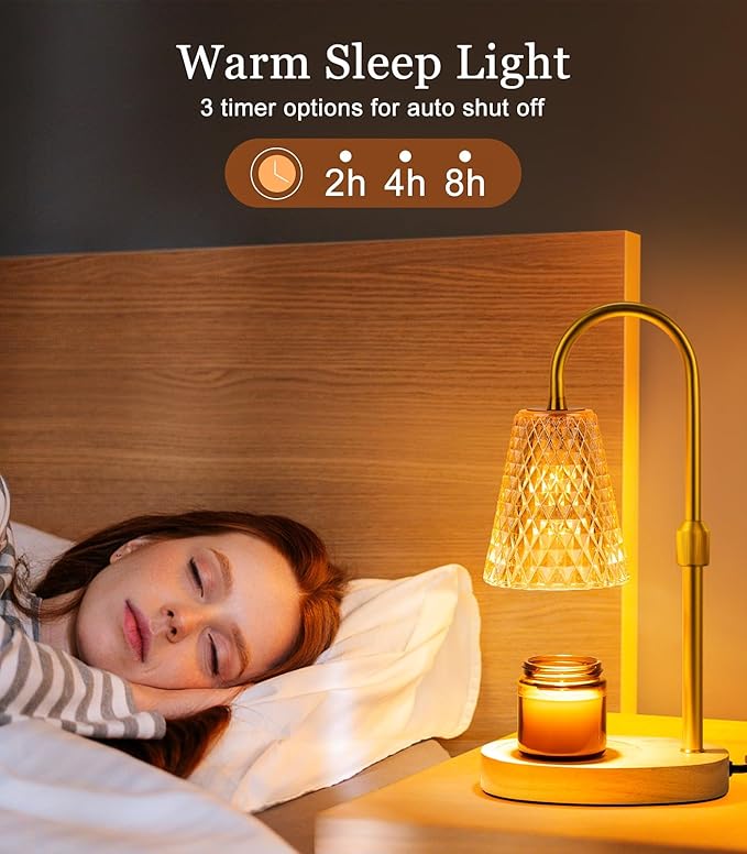 Candle Warmer Lamp Electric Timer - Candle Lamp Warmer, Mothers Day Gifts for Mom & Women, House Warming Gifts for Scented Wax with 2 Bulbs Jar