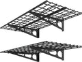 FLEXIMOUNTS 2 Pack 2x4ft Garage Shelving, Wall Shelf Garage Storage Rack, 24-inch-by-48-inch, Black, Classic Series