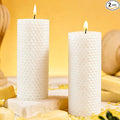 White Beeswax Pillar Candles, 2 Pack Pure Beeswax Candles Bulk,Unscented Bees Wax Candle for Home,Prayer,Dripless Smokeless Organic 100% Pillar Candles 2x5in