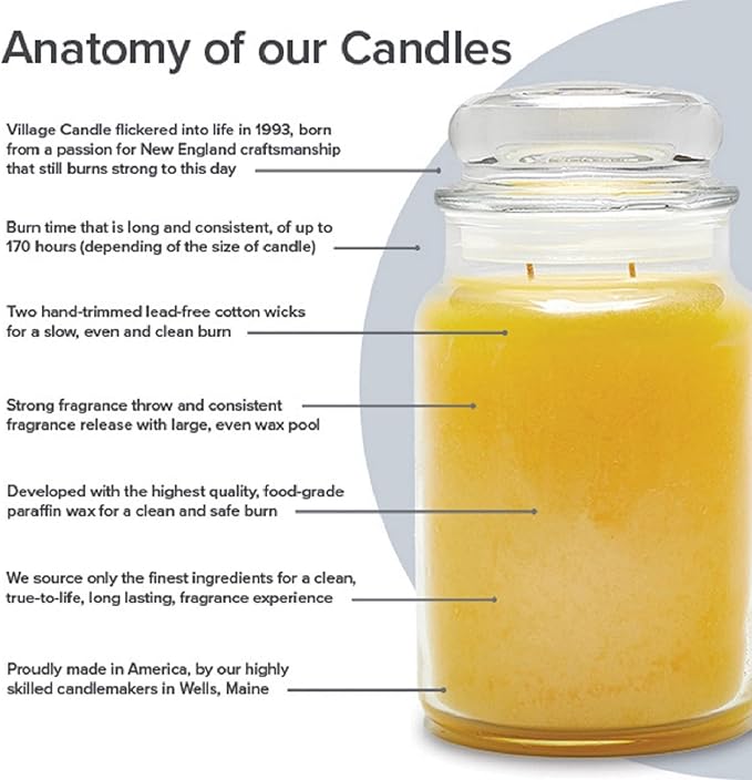 Village Candle Gardenia Large Glass Apothecary Jar Scented Candle, 21.25 oz, White