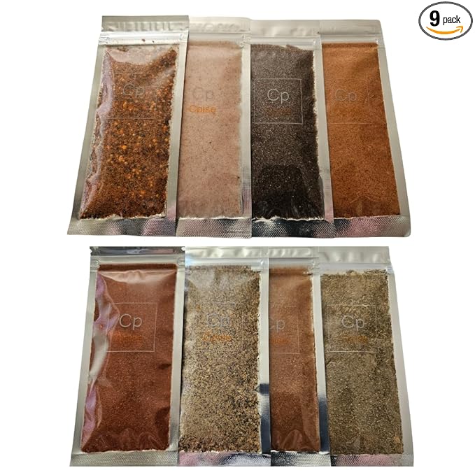Cpise ORGANIC Camping Spice Set with 8 Essential Spices for Camping & Travel