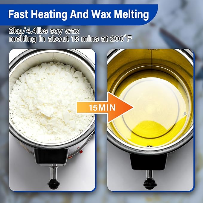 TCFUNDY Candle Making Wax Melting Pot 8.45Qts/17Lbs, Electric Non-Stick Candle Wax Melter Pot 8L, DIY Candle Making Kit for Adults, Soy Wax and Beeswax Candle Maker