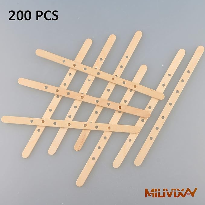 MILIVIXAY 100pcs Wooden Wick Holders - Candle Wicks Centering Device for Large & Multiwick Candles.