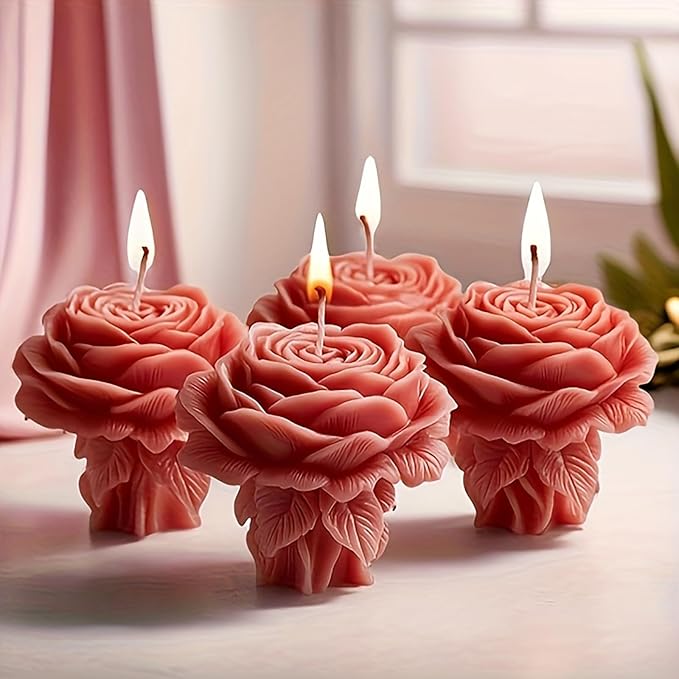 Rose Bouquet Silicone Molds, 3D Rose Resin Candle Molds, Silicone Molds for DIY Handmade Soaps, Clay Craft, Epoxy Resin Crafts, Birthday Gifts, Valentine's Day Gifts & Home Decorations(C)