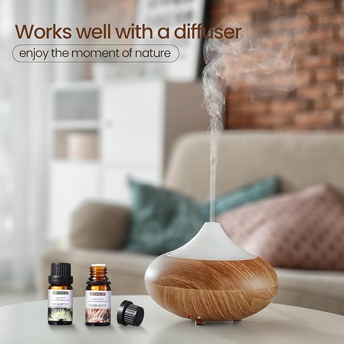 Nuanchu 30 Essential Oils Set Aromatherapy Natural Essential Oil Kit for Diffuser Candle Soap Making Massage Skin Care Sandalwood Eucalyptus Lavender Tea Tree Peppermint Aromatherapy Oil