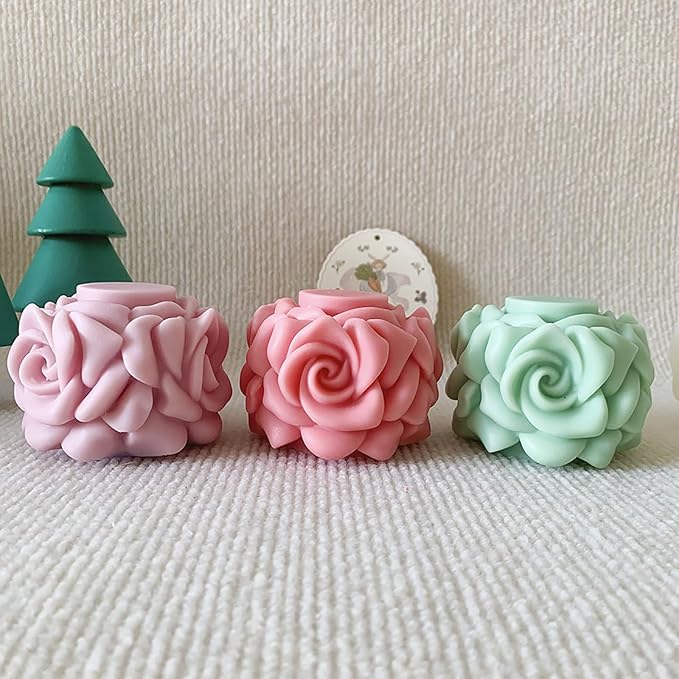 Rose Bouquet Silicone Molds, 3D Rose Resin Candle Molds, Silicone Molds for DIY Handmade Soaps, Clay Craft, Epoxy Resin Crafts, Birthday Gifts, Valentine's Day Gifts & Home Decorations(E)